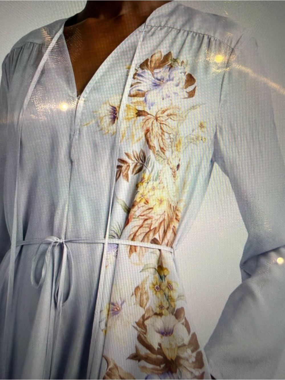 Zimmermann Coco placed print Pale Blue Brown and Blue Floral - Picture 2 of 8
